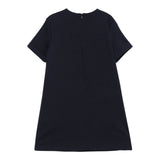 Il Gufo Abito Mezza Manica Tinta Unita con Applicazioni per Bambina P25VM784M0041 BLU IL GUFO 