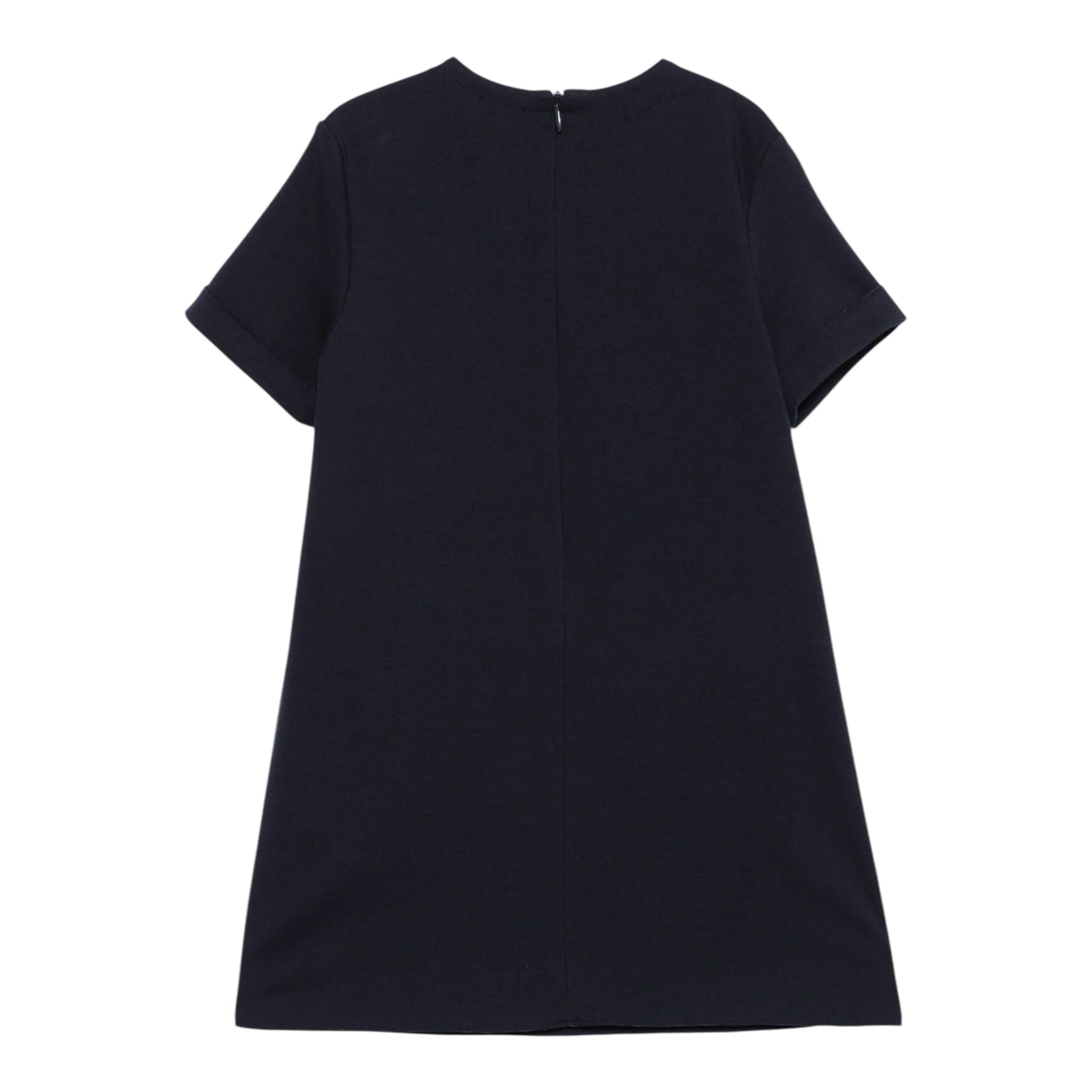 Il Gufo Abito Mezza Manica Tinta Unita con Applicazioni per Bambina P25VM784M0041 BLU IL GUFO 