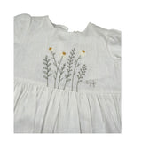 Il Gufo Abito Mezza Manica Tinta Unita con Ricami per Bambina P25VW788L0002J BIANCO IL GUFO 