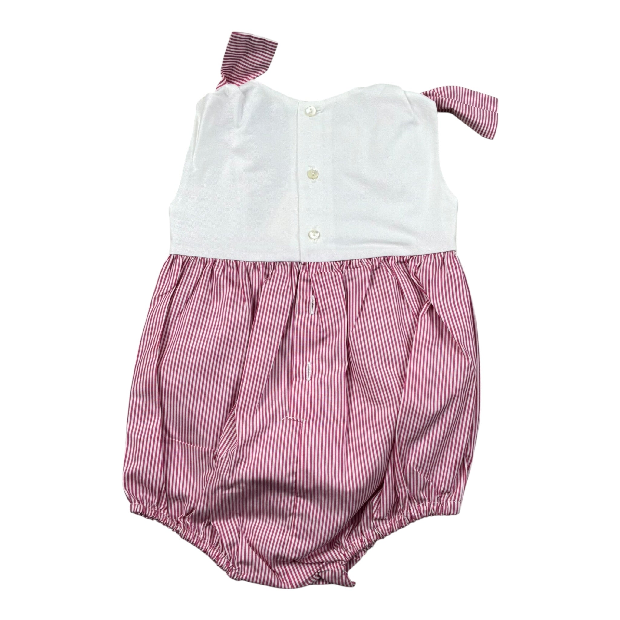 Ilfarobimbi Pagliaccett Bicolore con Fantasia A Righe per Neonata GELSOMINO BIANCO/ROSA ILFAROBIMBI 