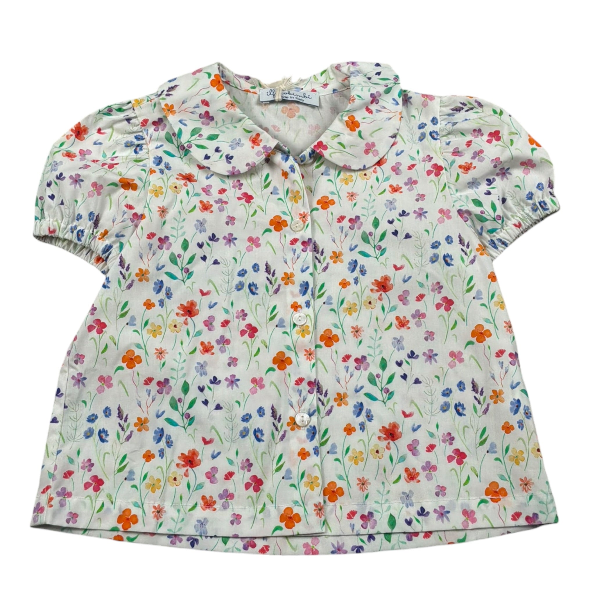 Ilfarobimbi Camicia Mezza Manica tinta unita Fantasia Floreale Bianco per Neonata IFB40105N BIANCO ILFAROBIMBI 