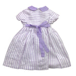 Ilfarobimbi Abito Mezza Manica Bicolore con Fantasia A Righe per Bambina IFB50584 BIANCO/LILLA ILFAROBIMBI 