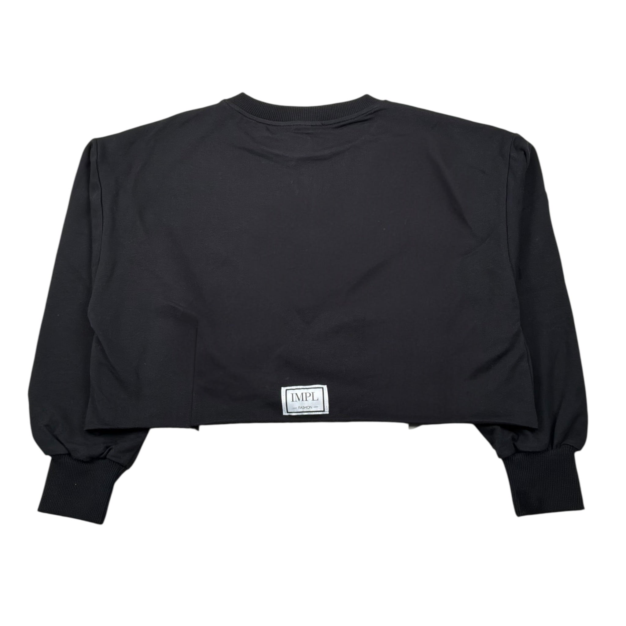 Imperial Felpa Chiusa Modello Crop Tinta Unita per Bambina LB39042G75 NERO IMPERIAL 