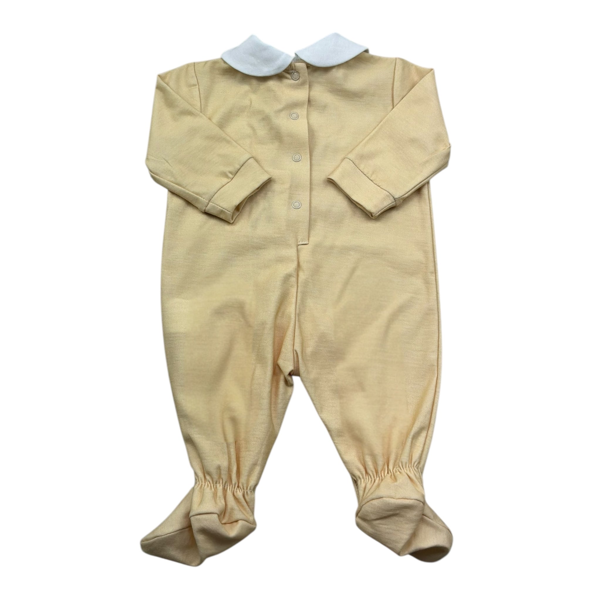 Isabel & Martinez Tutina Manica Lunga Tinta Unita con Ricami per Neonata IM25N400 GIALLO ISABEL & MARTINEZ 