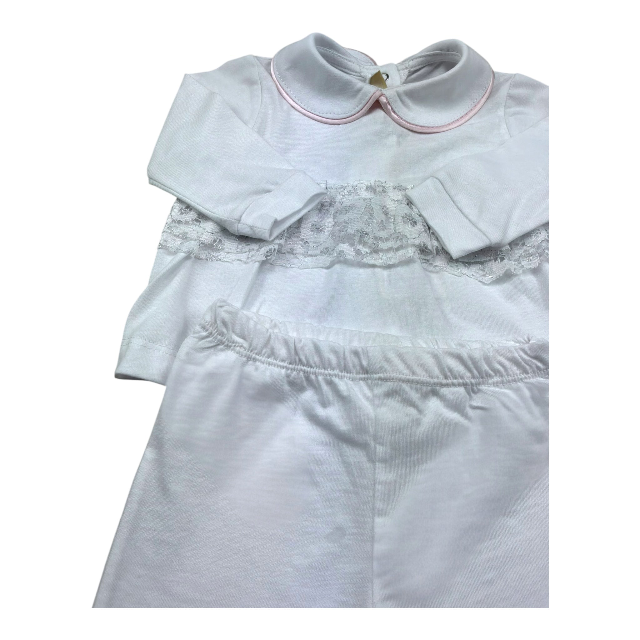 Isabel & Martinez Completo 2 Pezzi Shirt-Ghettina Tinta Unita per Neonata IM25N436 BIANCO ISABEL & MARTINEZ 