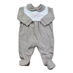 Isabel & Martinez Tutina Manica Lunga Tinta Unita con Ricami per Neonata IM25N451 BEIGE ISABEL & MARTINEZ 