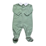 Isabel & Martinez Tutina Manical Unga Tinta Unita con Colletto per Neonato IM25N471 VERDE ISABEL & MARTINEZ 