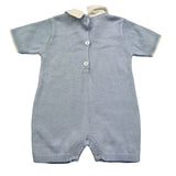 Isabel & Martinez Pagliaccetto Mezza Manica Tinta Unita con Ricami per Neonato IM25N528 AZZURRO ISABEL & MARTINEZ 