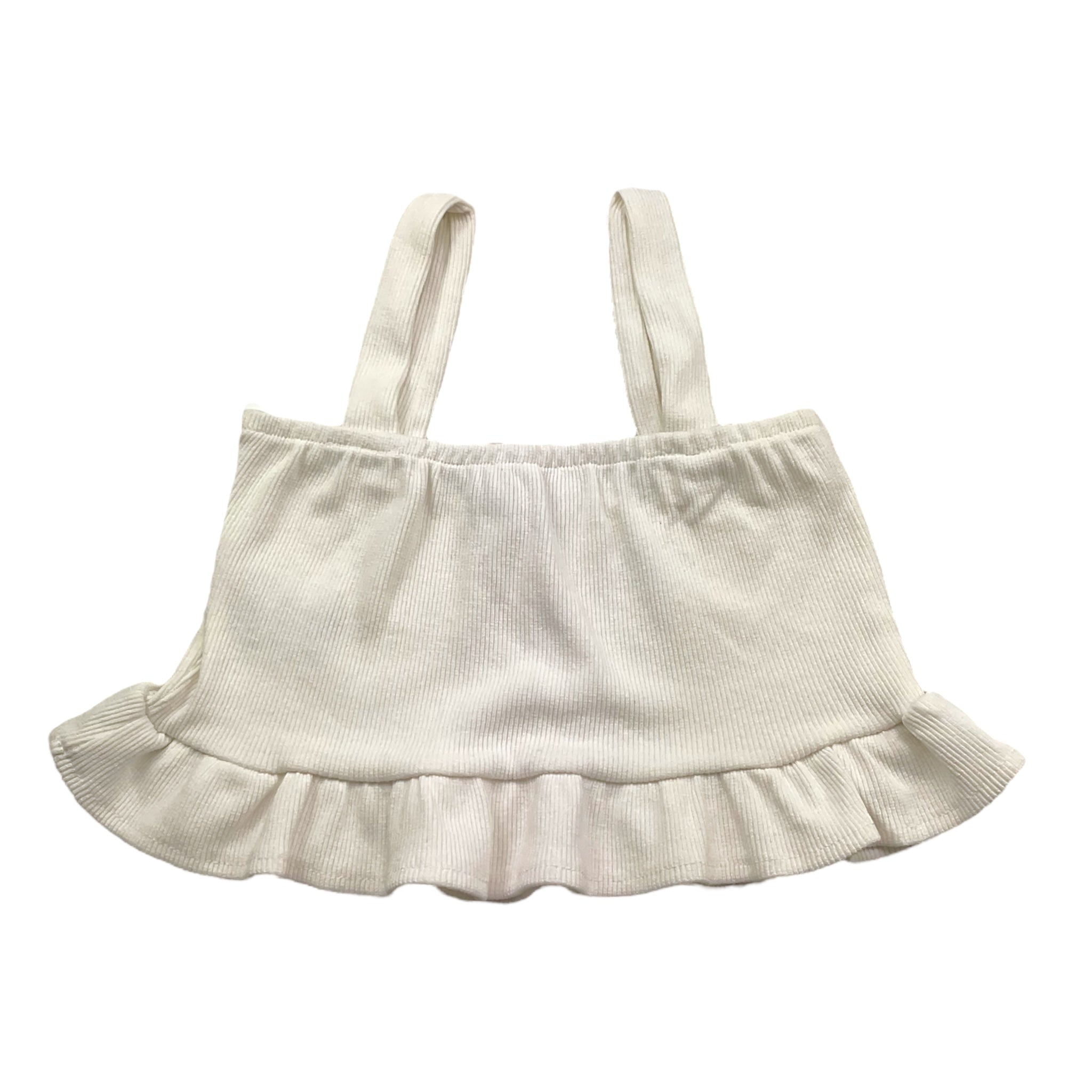 Janice Top Tinta Unita con Bretelle per Bambina JN237R BIANCO JANICE 