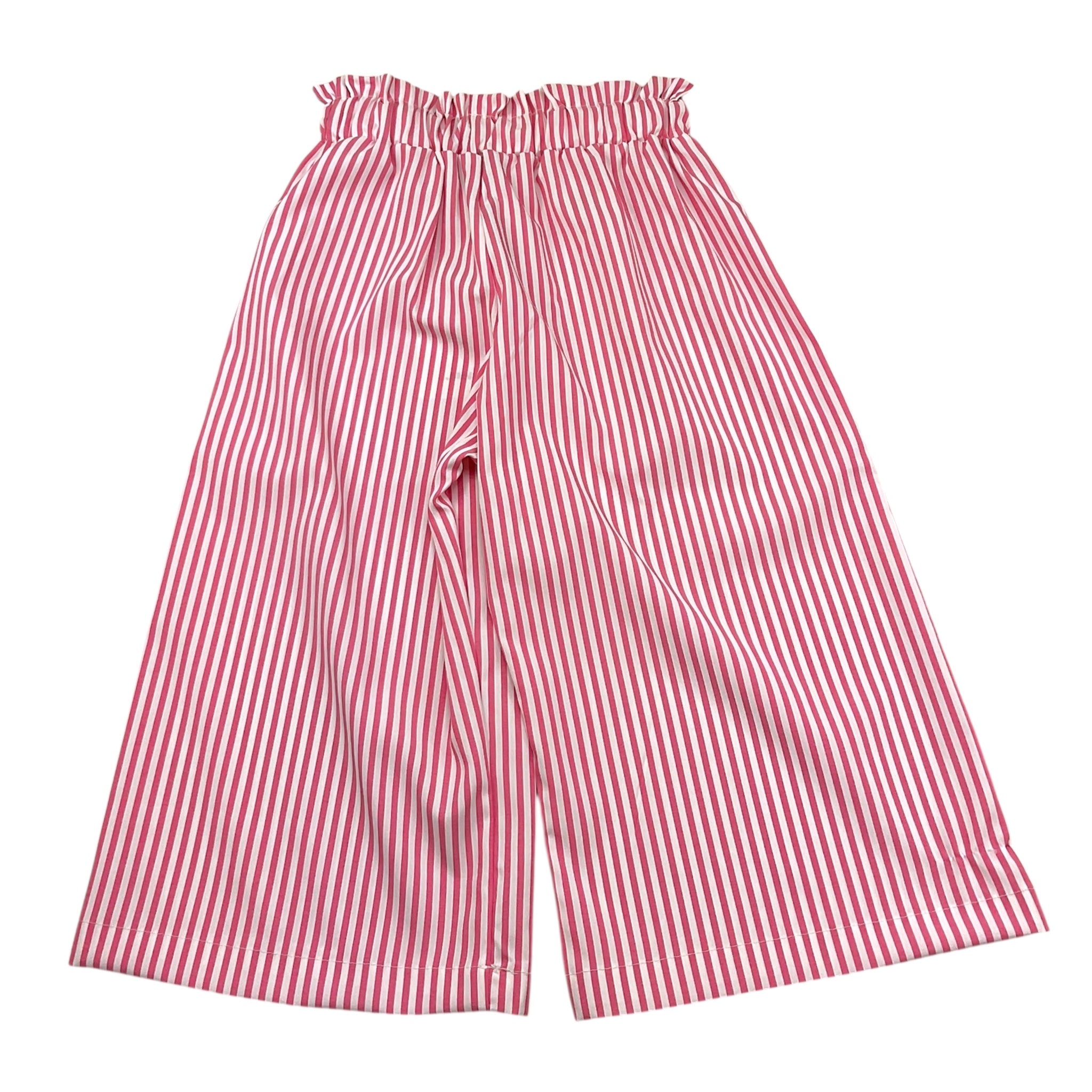 Janice Pantalone Tinta Unita Modello A Palazzo con Fantasia A Righe per Bambina JN461B BIANCO JANICE 