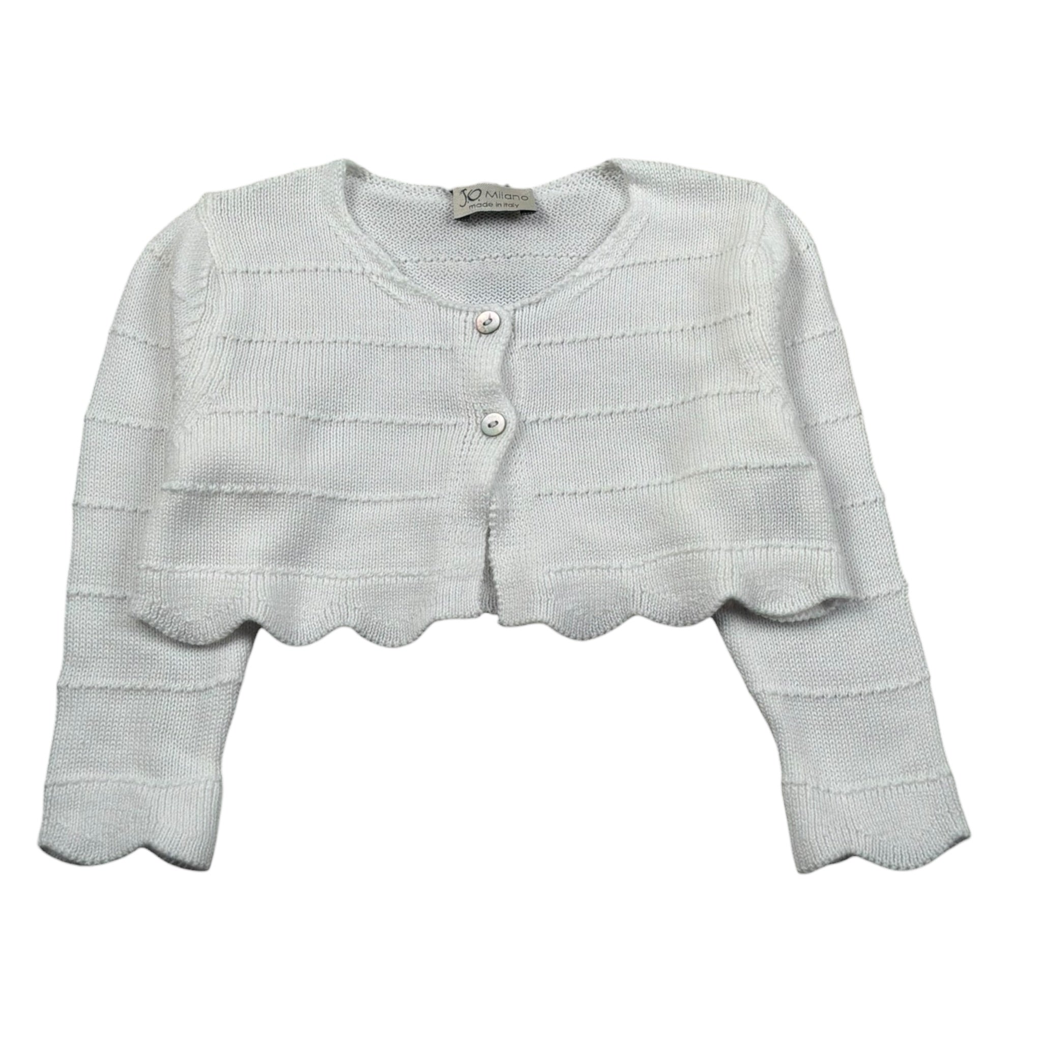 J.O. Milano Coprispalle tinta unita con Ricami Bianco per Bambina 573X1JXX BIANCO J.O. MILANO 