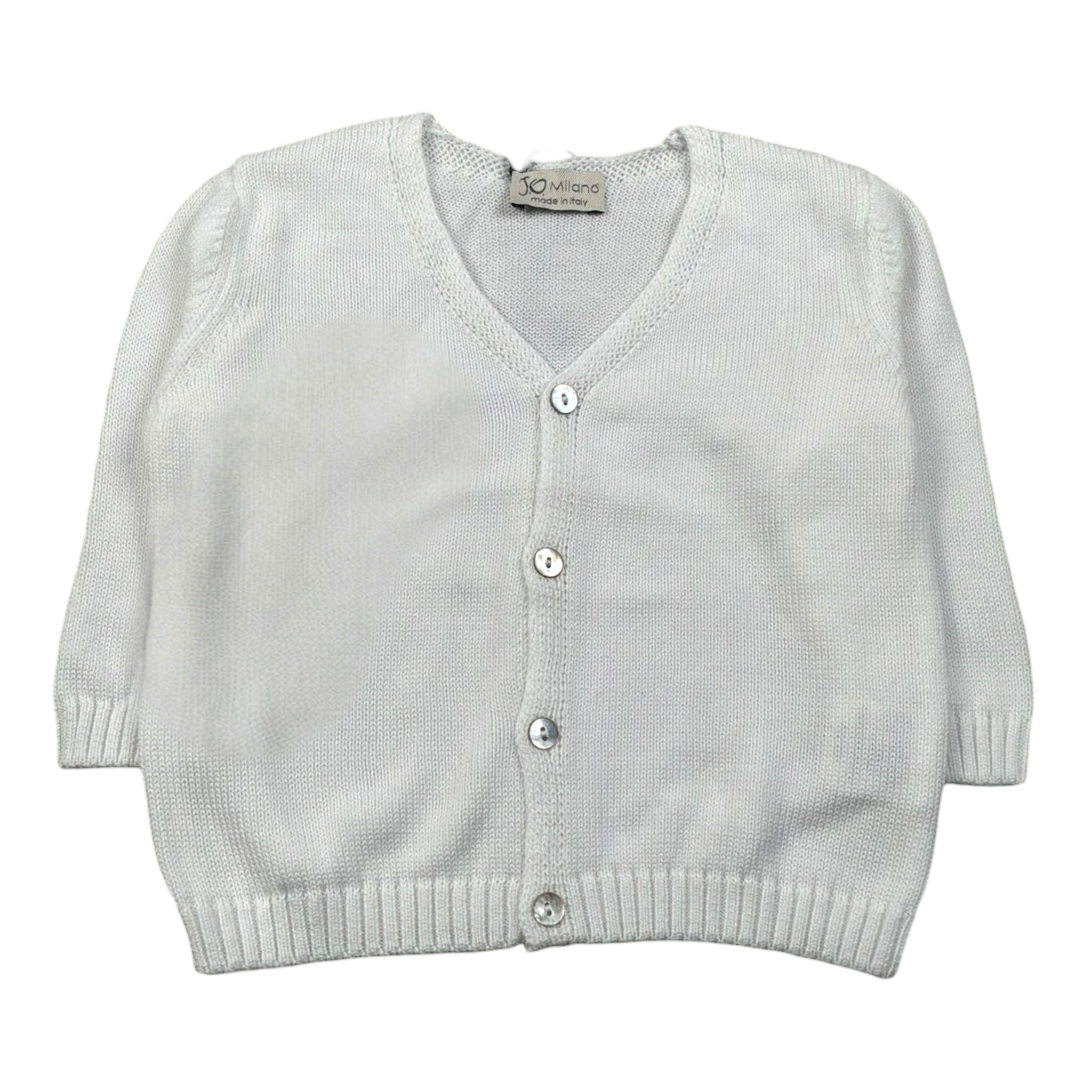 J.O. Milano Cardigan Tinta Unita Scollo A V per Neonato 573Z2 BIANCO J.O. MILANO 