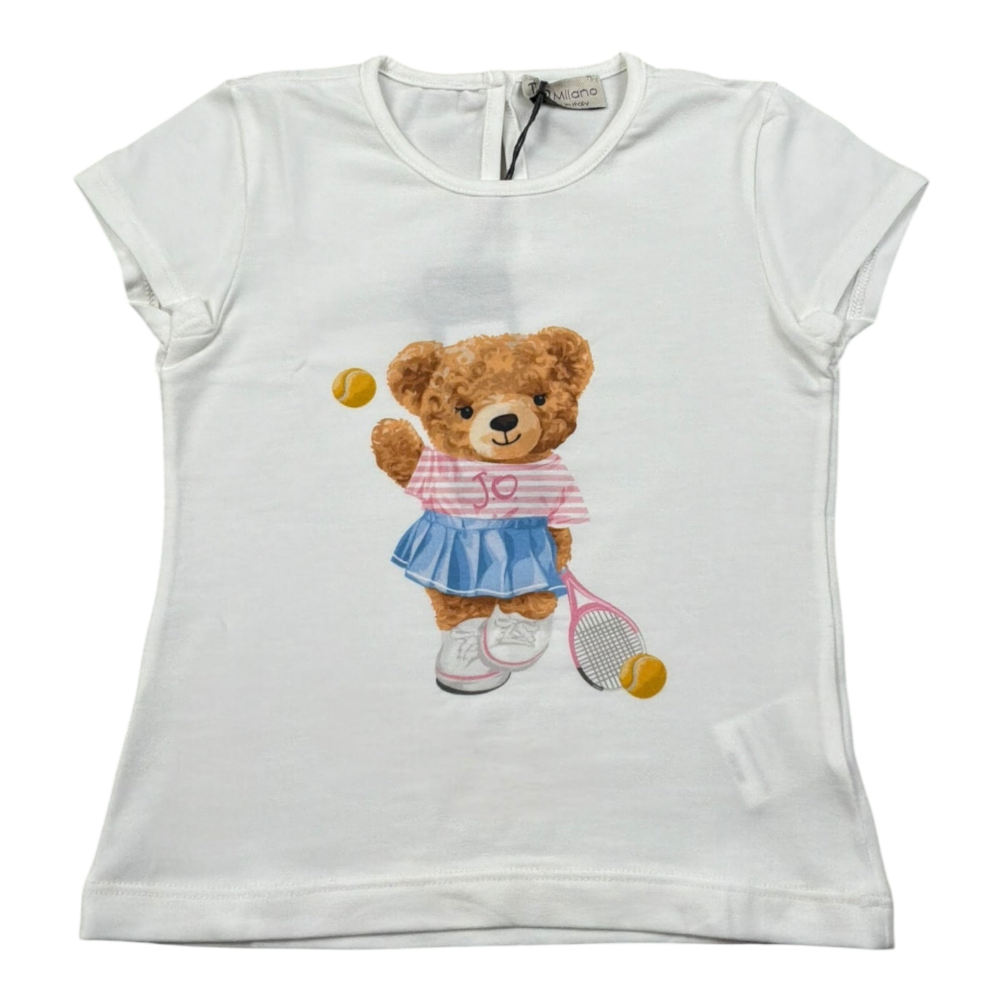 J.O. Milano T-Shirt Girocollo Tinta Unita con Stampa per Neonata 576O1 BIANCO J.O. MILANO 