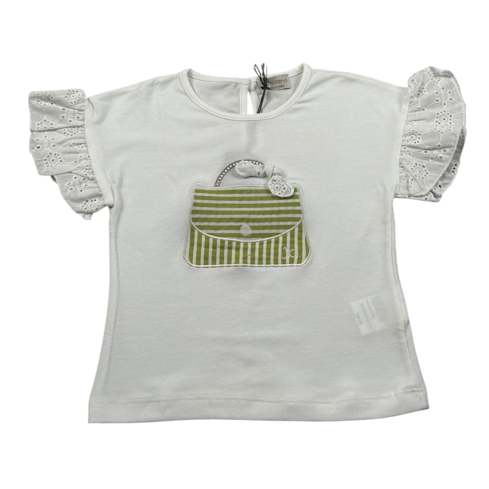 J.O. Milano T-Shirt Girocollo tinta unita con Stampa Bianco per Neonata 576P5N BIANCO J.O. MILANO 