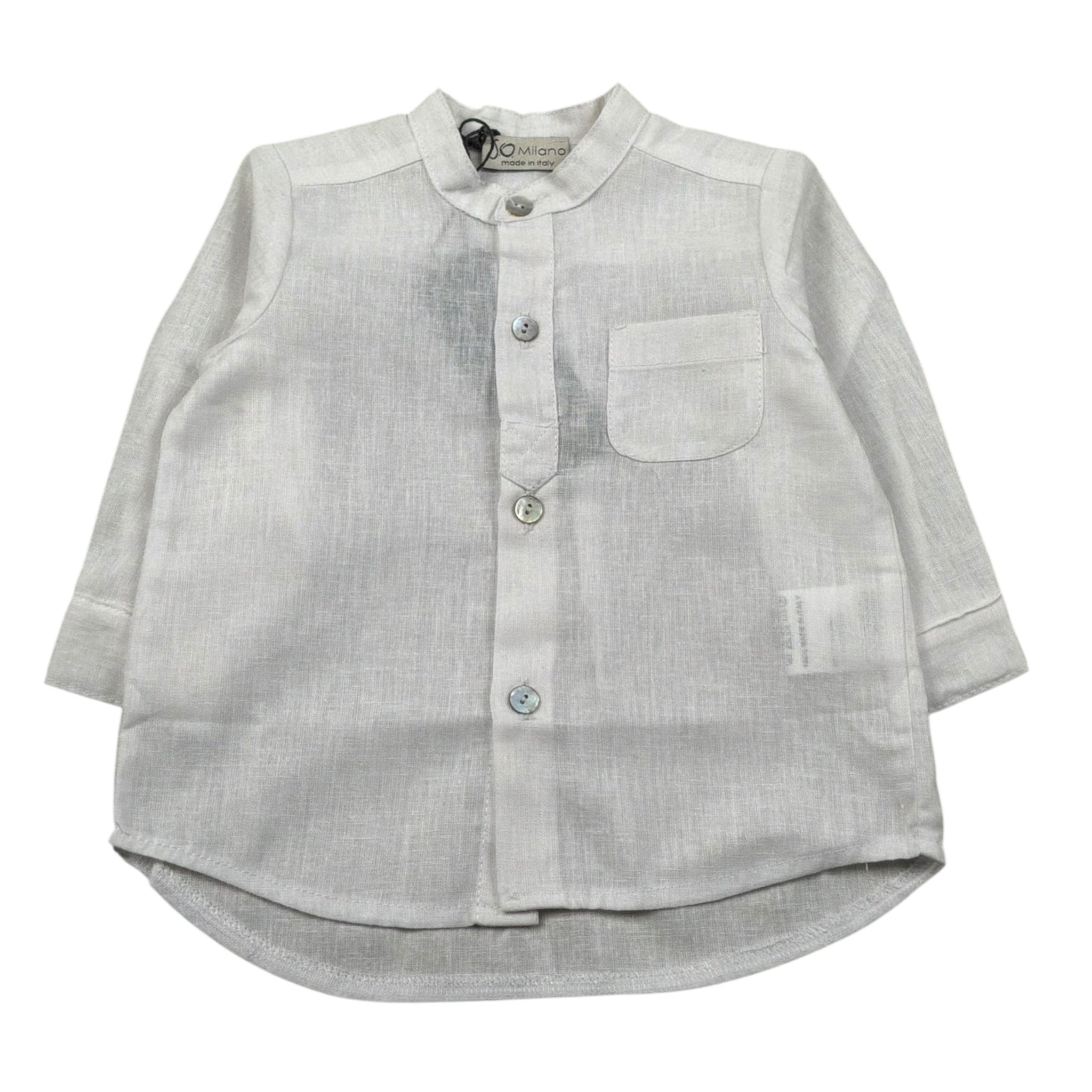 J.O. Milano Camicia Manica Lunga tinta unita Collo Coreano Bianco per Bambino 576Z8 BIANCO J.O. MILANO 