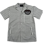 John Richmond Camcia Mezza Manica Fantasia Qaudri per Bambino GBP2613CAE BIANCO JOHN RICHMOND 