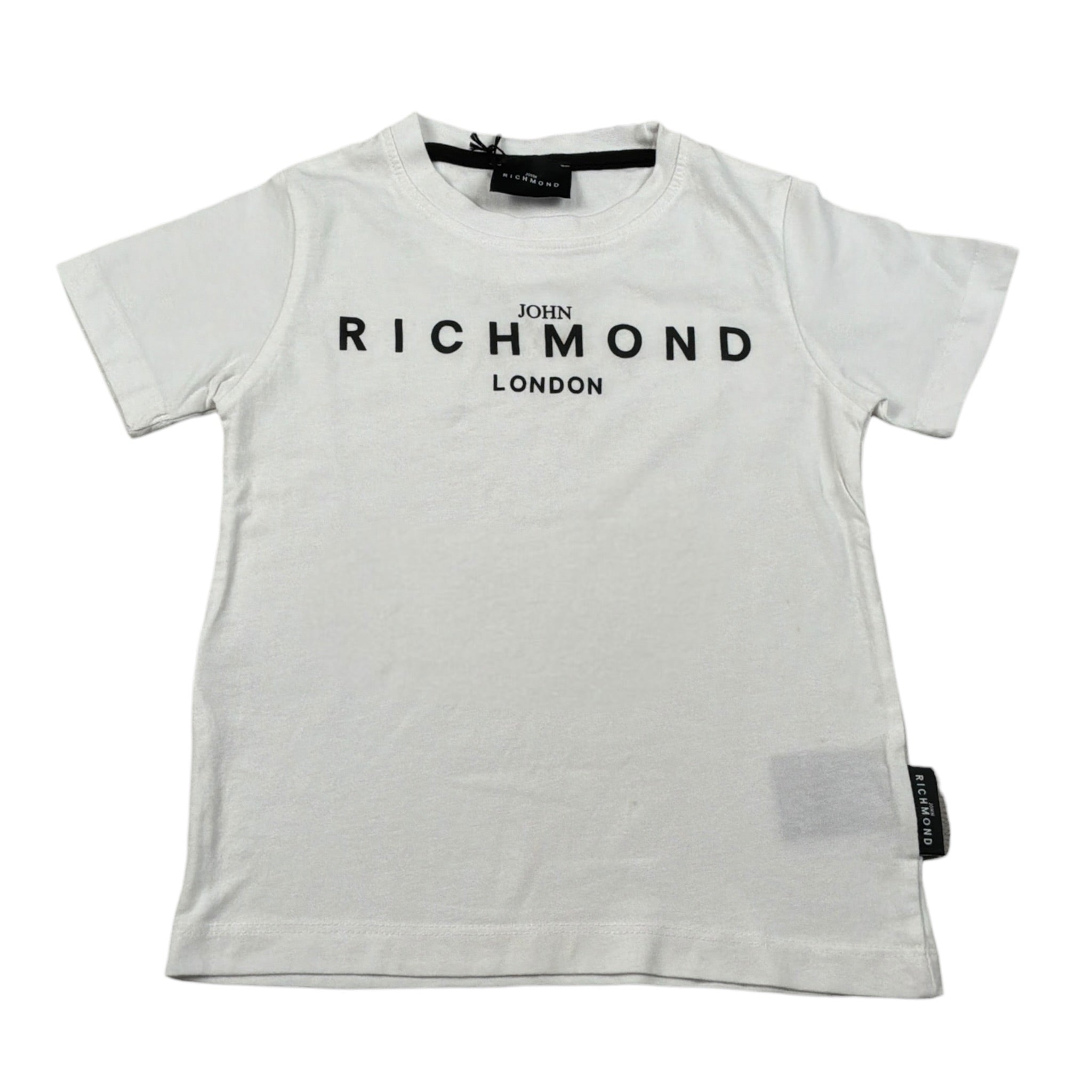 John Richmond t-shirt tinta unita con stampa per Bambino RBP25008CJX BIANCO/NERO JOHN RICHMOND 