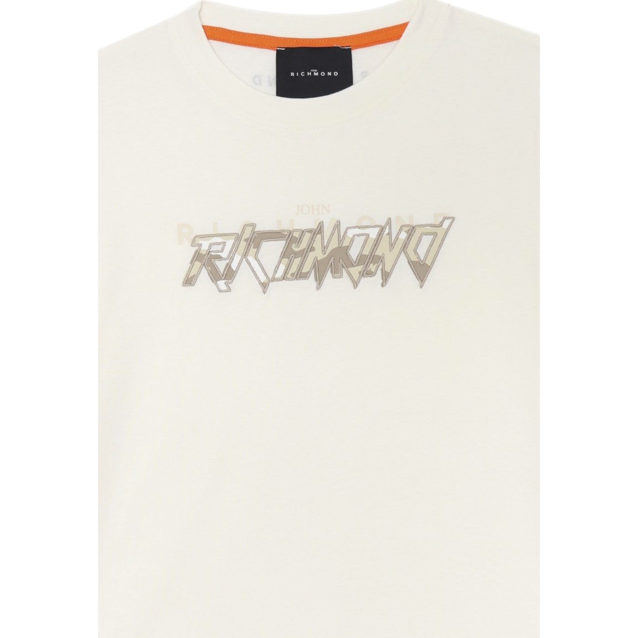 John Richmond T-Shirt Girocollo Tinta Unita con Stampa per Bambino RBP25074TSJ PANNA JOHN RICHMOND 