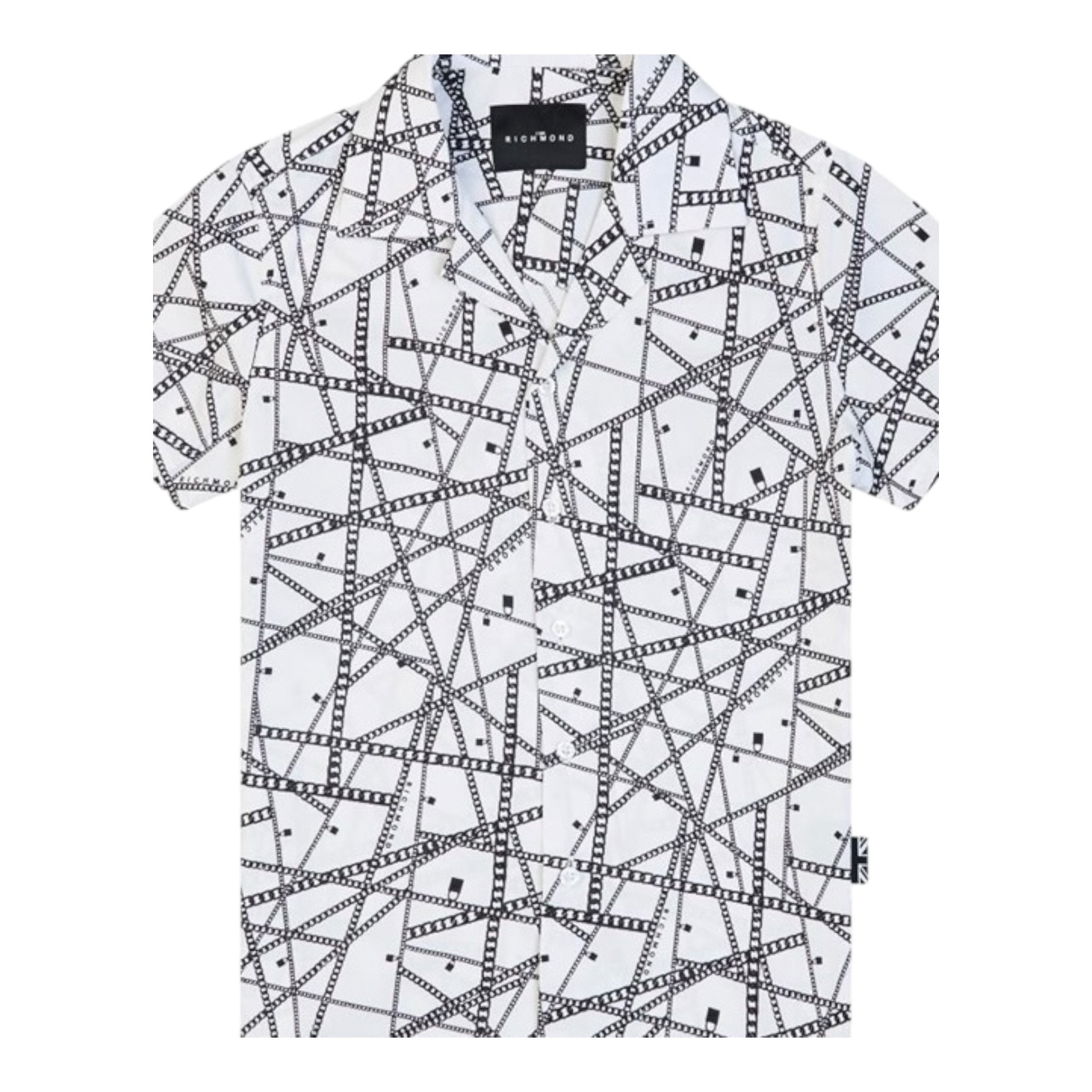 John Richmond Camicia Tinta Unita con Fantasia per Bambino RBP25093CA BIANCO JOHN RICHMOND 