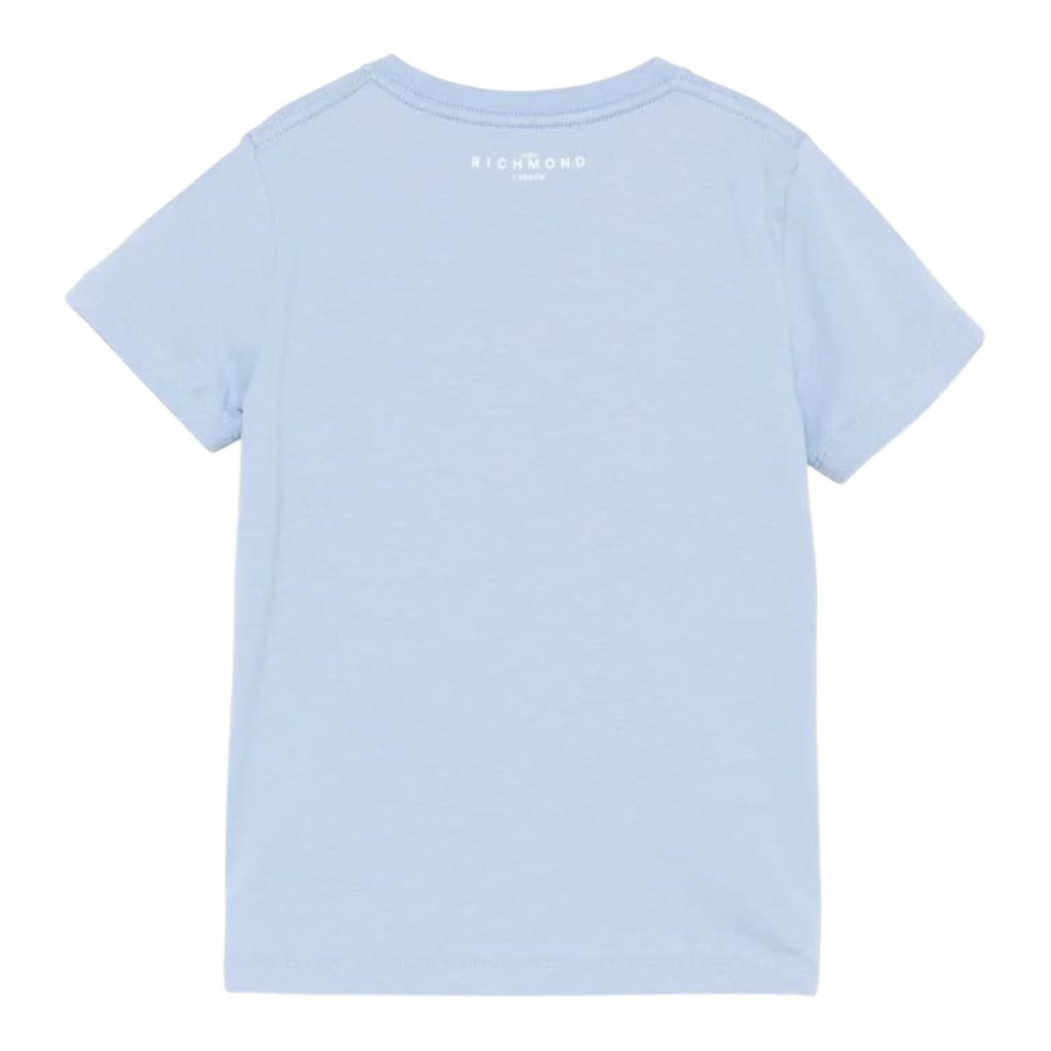 John Richmond T-Shirt Girocollo Tinta Unita con Stampa per Neonato RBP25117TSX AZZURRO JOHN RICHMOND 