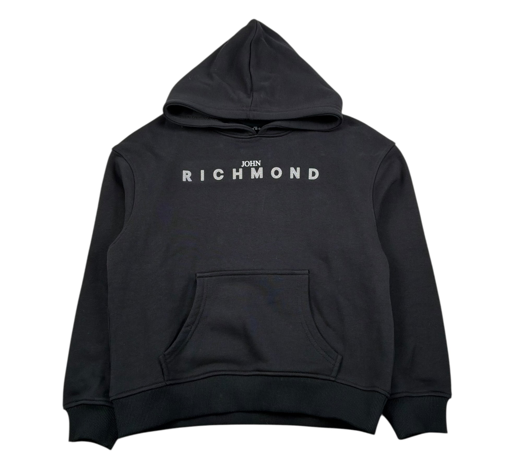 John Richmond Felpa Chiusa con Cappuccio Tinta Unita per Bambino RBP26003FE NERO JOHN RICHMOND 