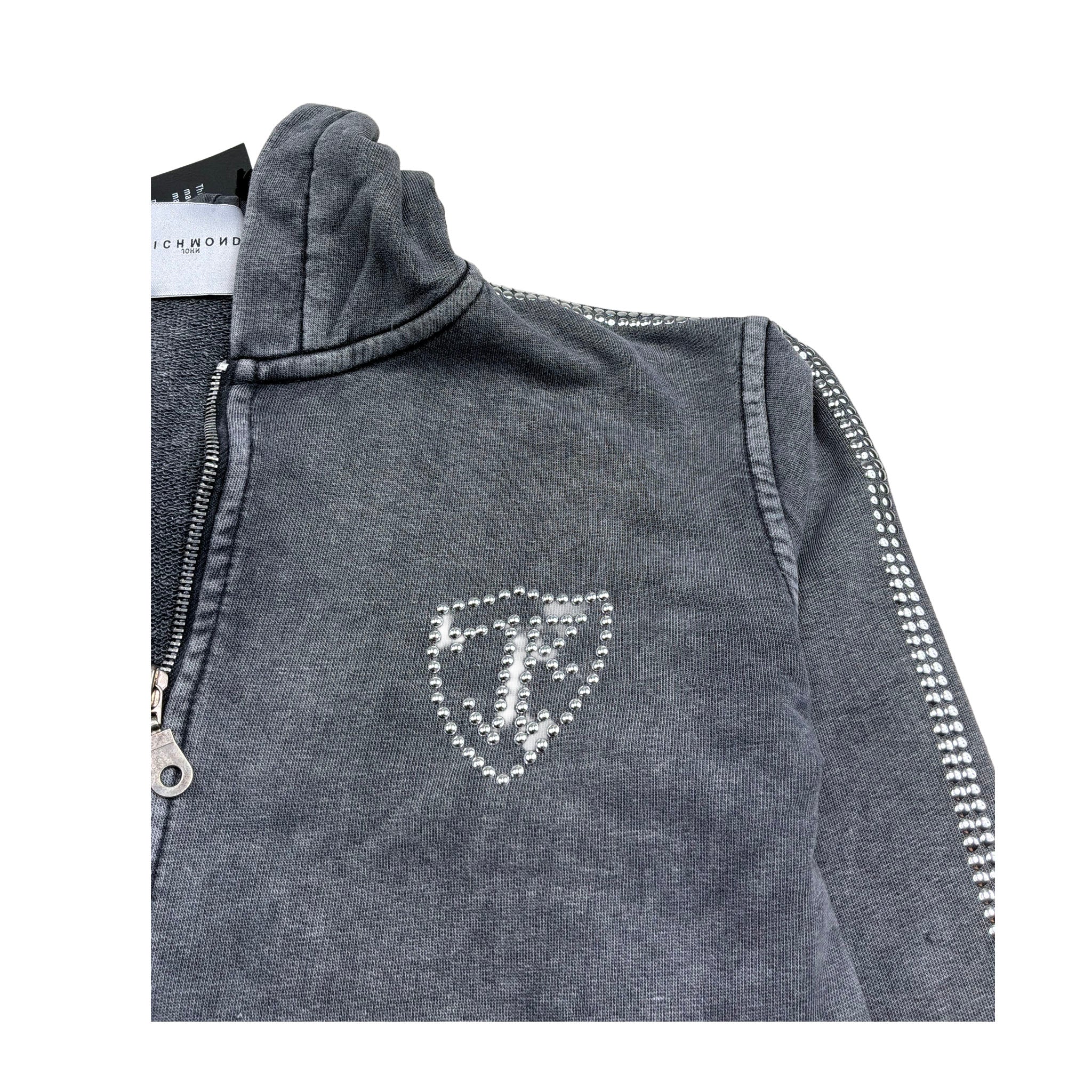 John Richmond Felpa con Zip E Cappuccio Tinta Unita per Bambino RBP26148FE NERO JOHN RICHMOND 