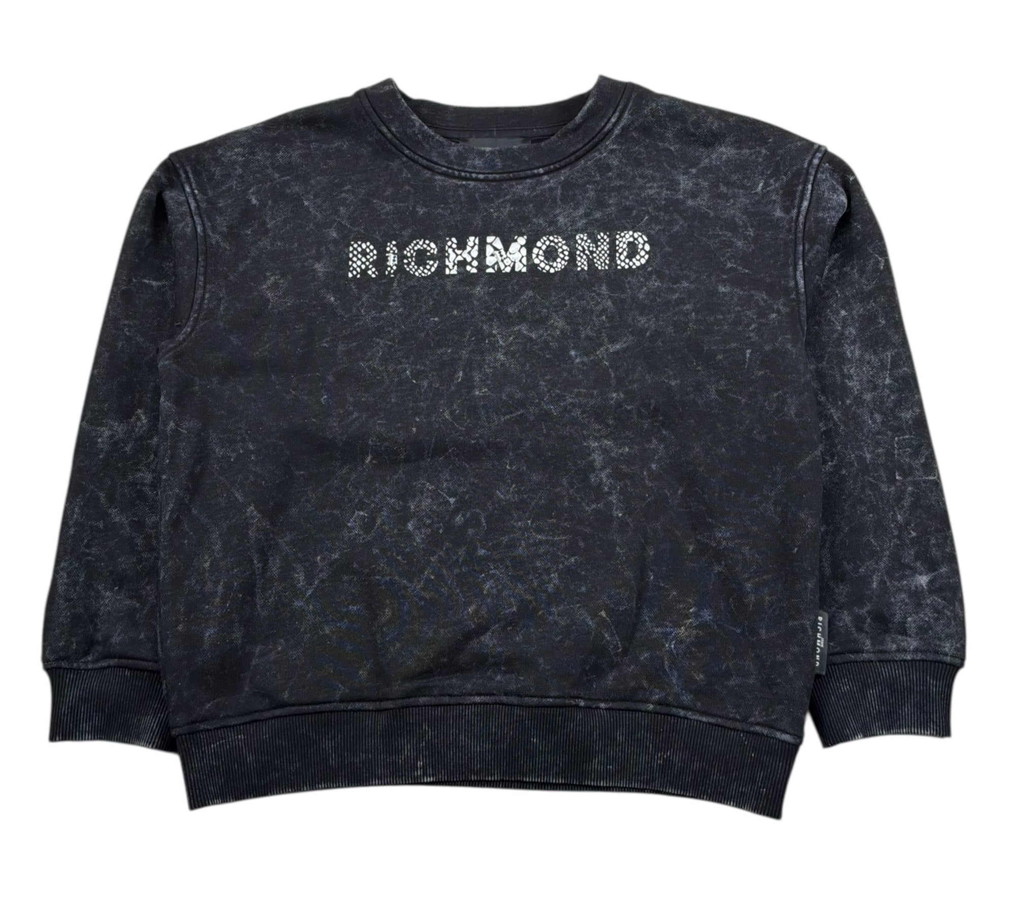 John Richmond Felpa Chiusa Girocollo Tinta Unita con Stampa per Bambino RBP26157FE NERO JOHN RICHMOND 