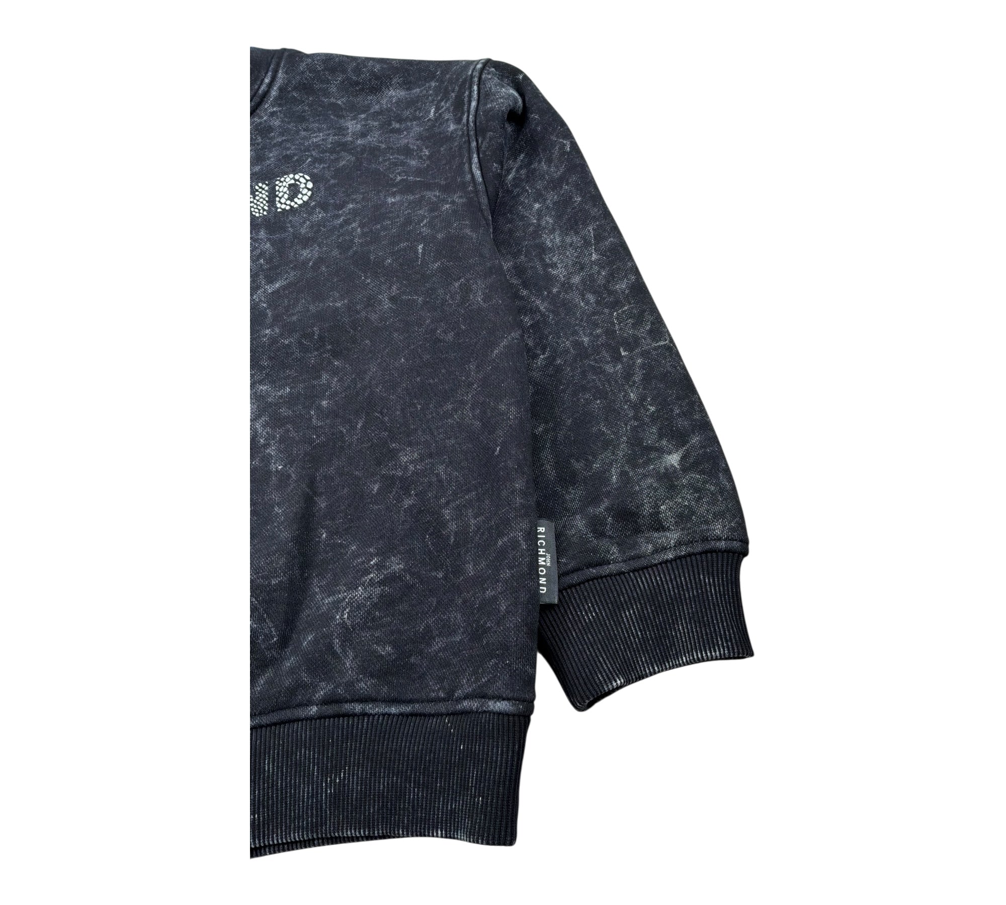 John Richmond Felpa Chiusa Girocollo Tinta Unita con Stampa per Bambino RBP26157FE NERO JOHN RICHMOND 