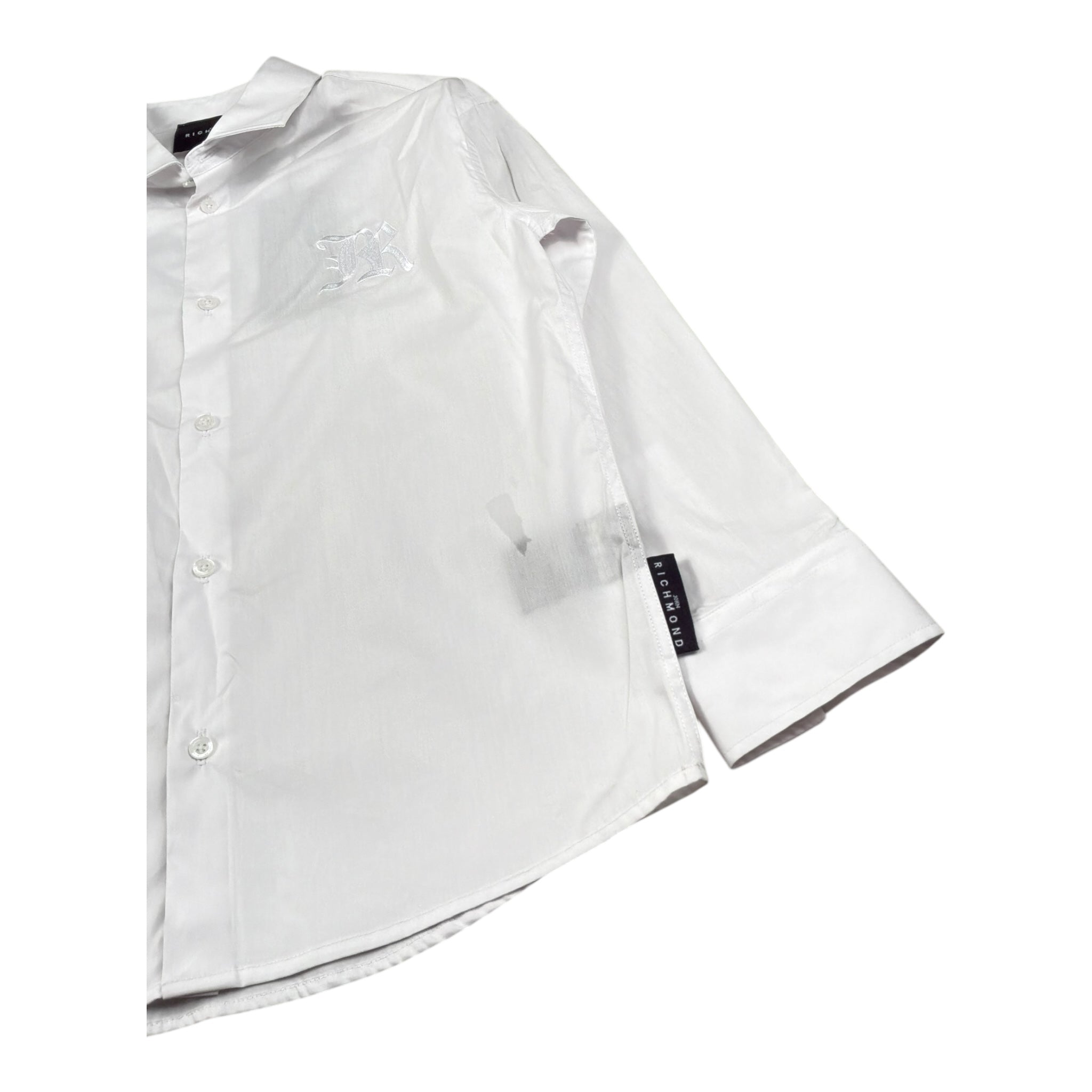 John Richmond Camicia Tinta Unita con Bottoni per Bambino RBP26158CA BIANCO JOHN RICHMOND 