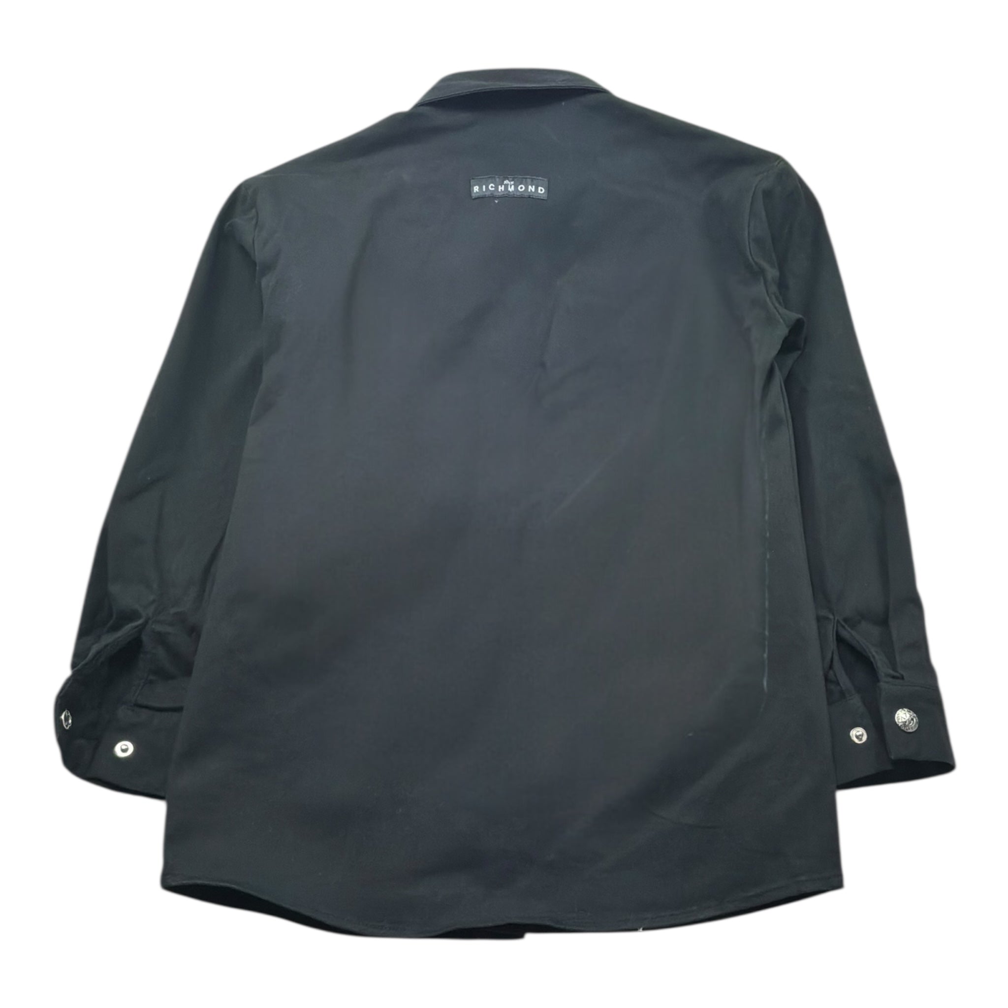 John Richmond Camicia Tinta Unita con Bottoni E Logo per Bambino RBP26212CA NERO JOHN RICHMOND 