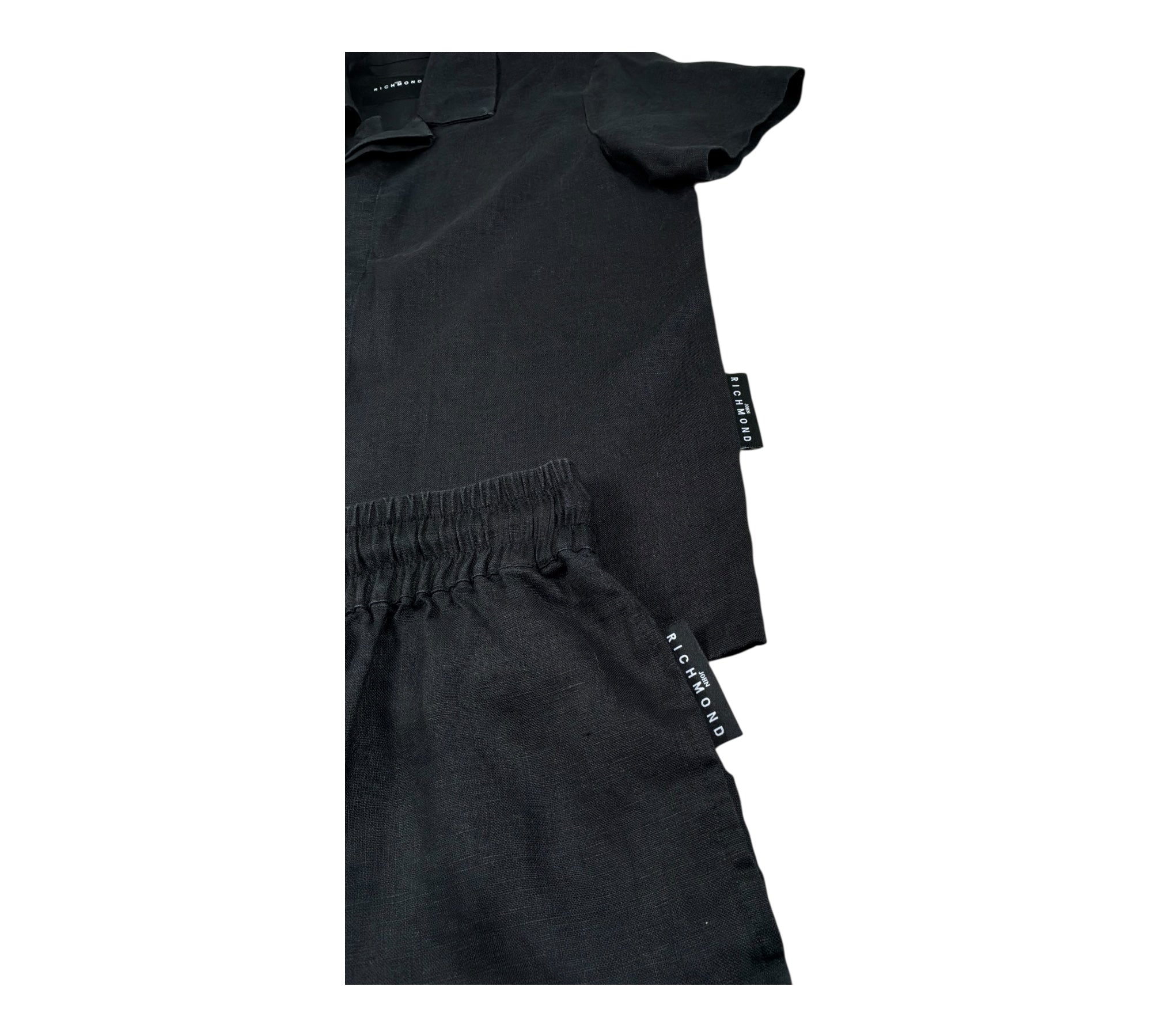 John Richmond Completo 2 Pezzi Camicia-Bermuda Tinta Unita per Bambino RBP26213CL NERO JOHN RICHMOND 