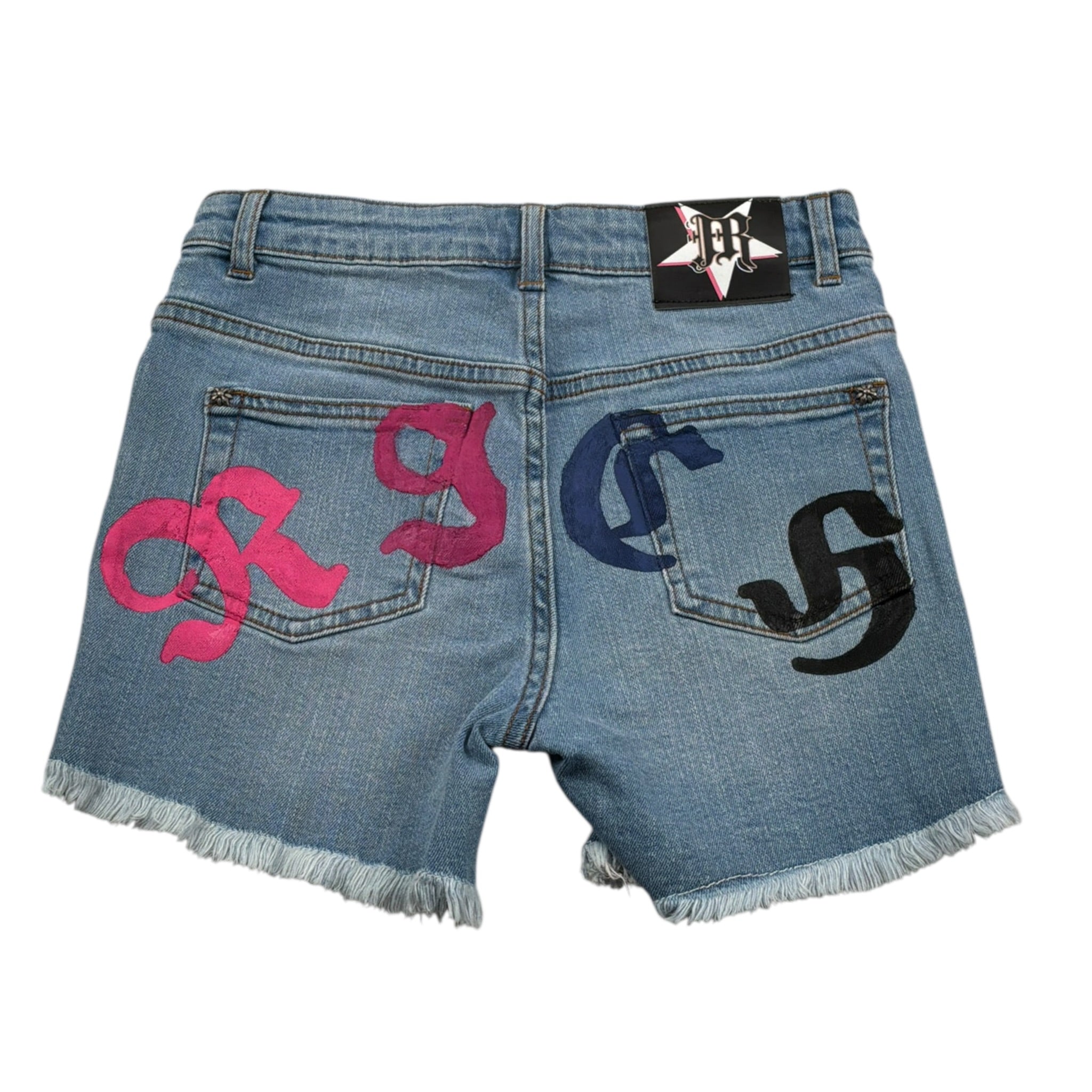 John Richmond Short In Denim tinta unita con Stampa Azzurro per Bambina RGP23160SH AZZURRO JOHN RICHMOND 