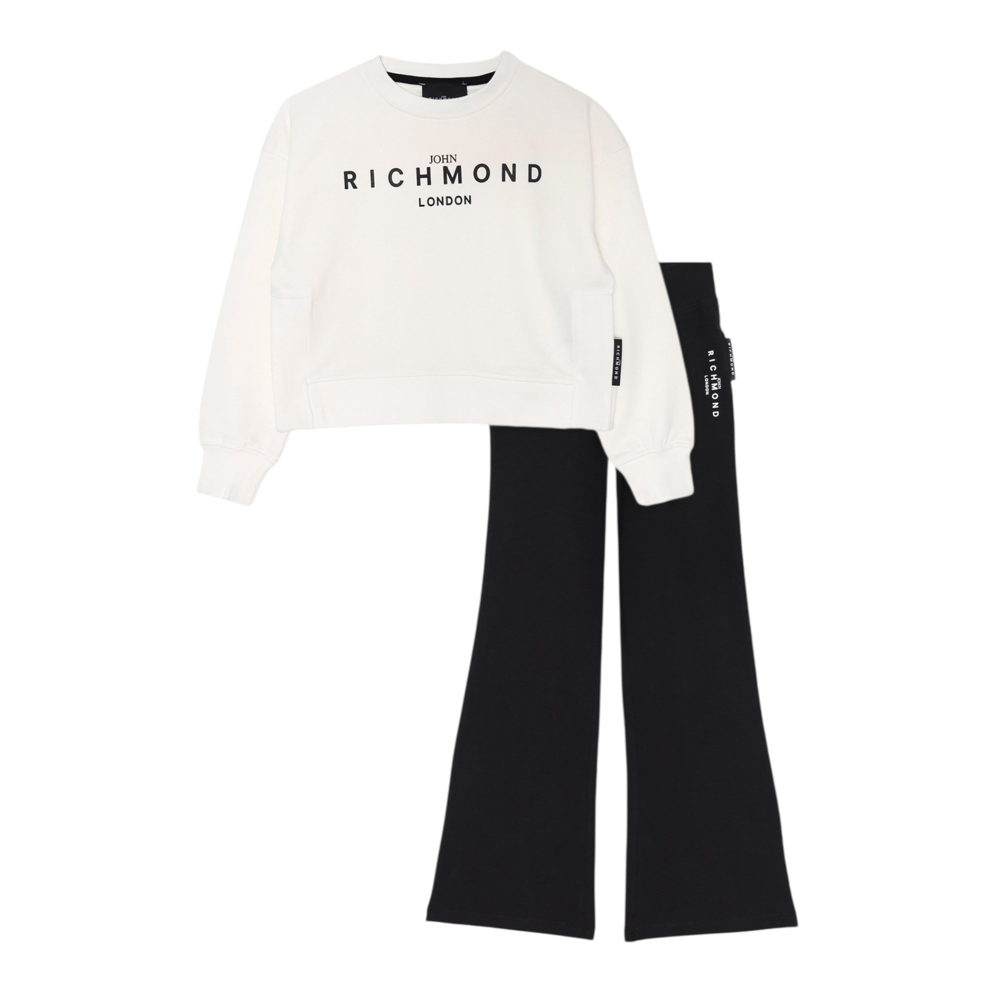 John Richmond Completo 2 Pezzi Felpa-Pantalone per Neonata RGP25004CF BIANCO/NERO JOHN RICHMOND 