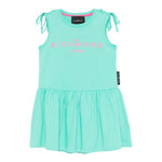 John Richmond Abito Tinta Unita con Logo Girocollo per Bambina RGP25008VE VERDE ACQUA JOHN RICHMOND 