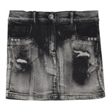 John Richmond Gonna In Denim tinta unita con Girovita Regolabile Nero per Bambina RGP25016GOXX NERO JOHN RICHMOND 