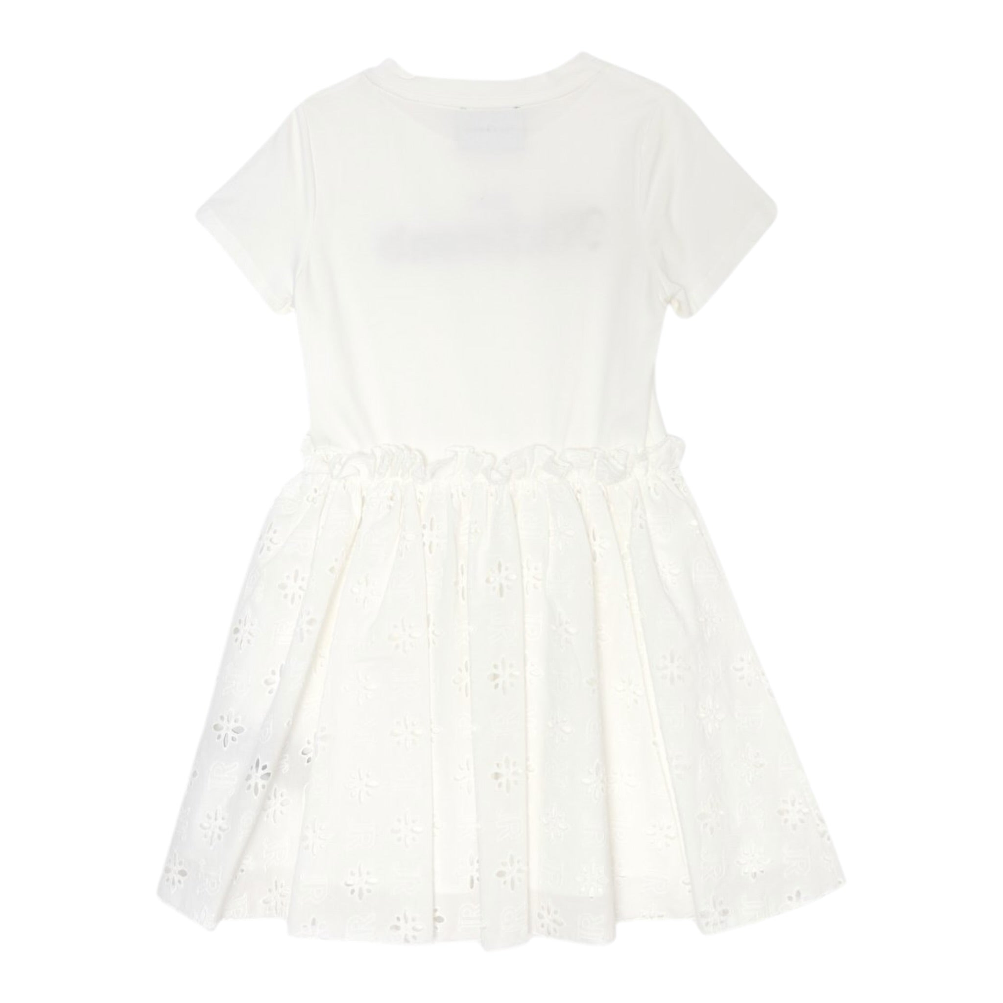 John Richmond Abito Mezza Manica tinta unita con Logo Bianco per Bambina RGP25106VE BIANCO JOHN RICHMOND 