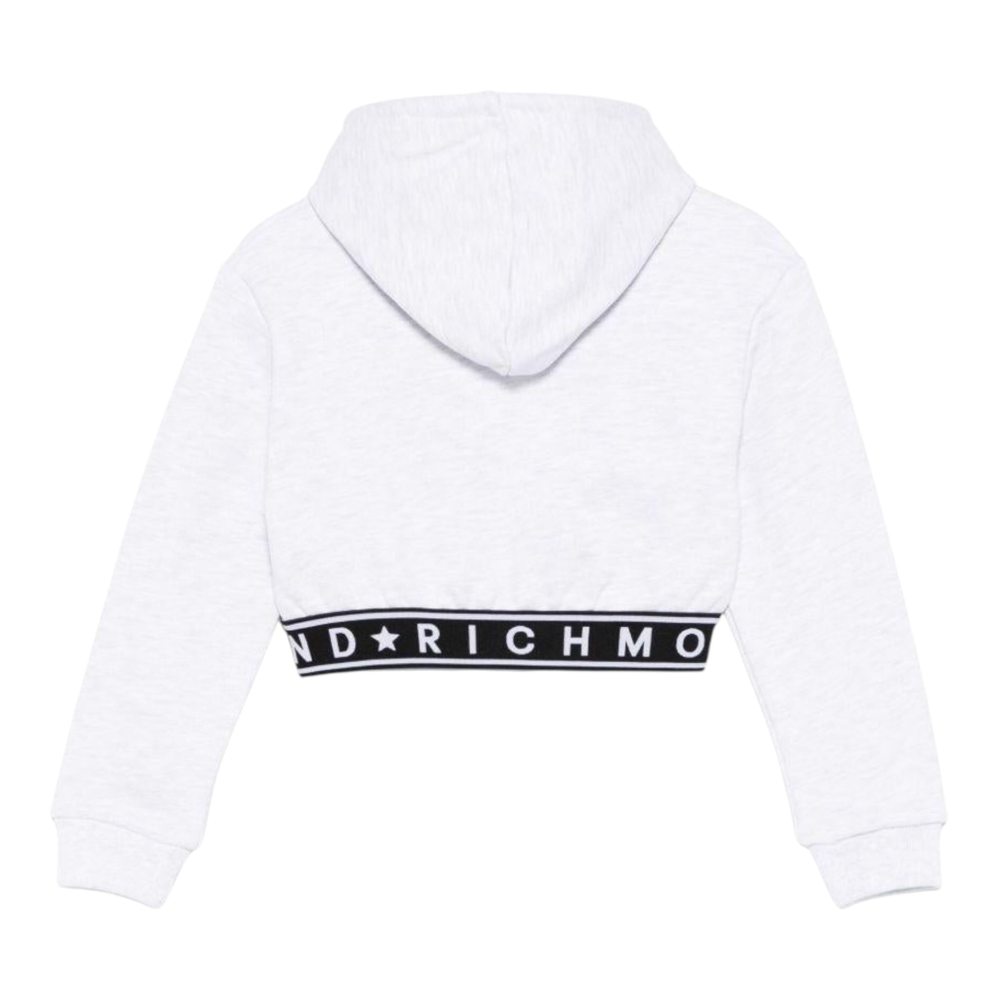 John Richmond Felpa Tinta Unita con Cappuccio E Elastico per Bambina RGP25111FE GRIGIO JOHN RICHMOND 