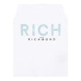 John Richmond Canotta Tinta Unita con Brillantini per Bambina RGP25133CN BIANCO JOHN RICHMOND 
