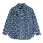John Richmond Camicia In Denim Tinta Unita Logata per Bambina RGP25164CA BLU JOHN RICHMOND 