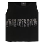John Richmond Canotta Tinta Unita con Brillantini per Bambina RGP25204CN NERO JOHN RICHMOND 