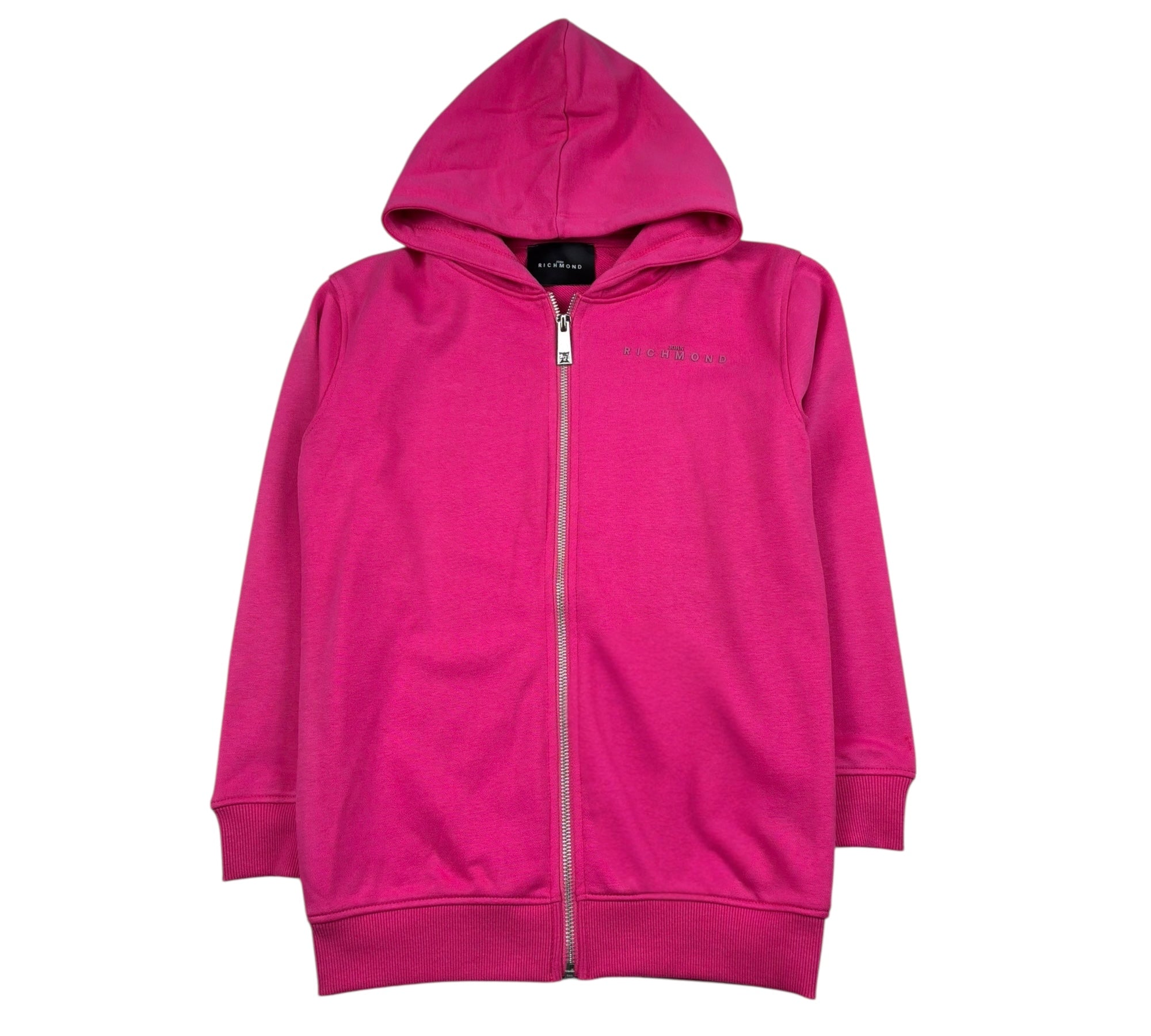 John Richmond Felpa con Zip E Cappuccio Tinta Unita per Bambina RGP26001FEA FUXIA JOHN RICHMOND 