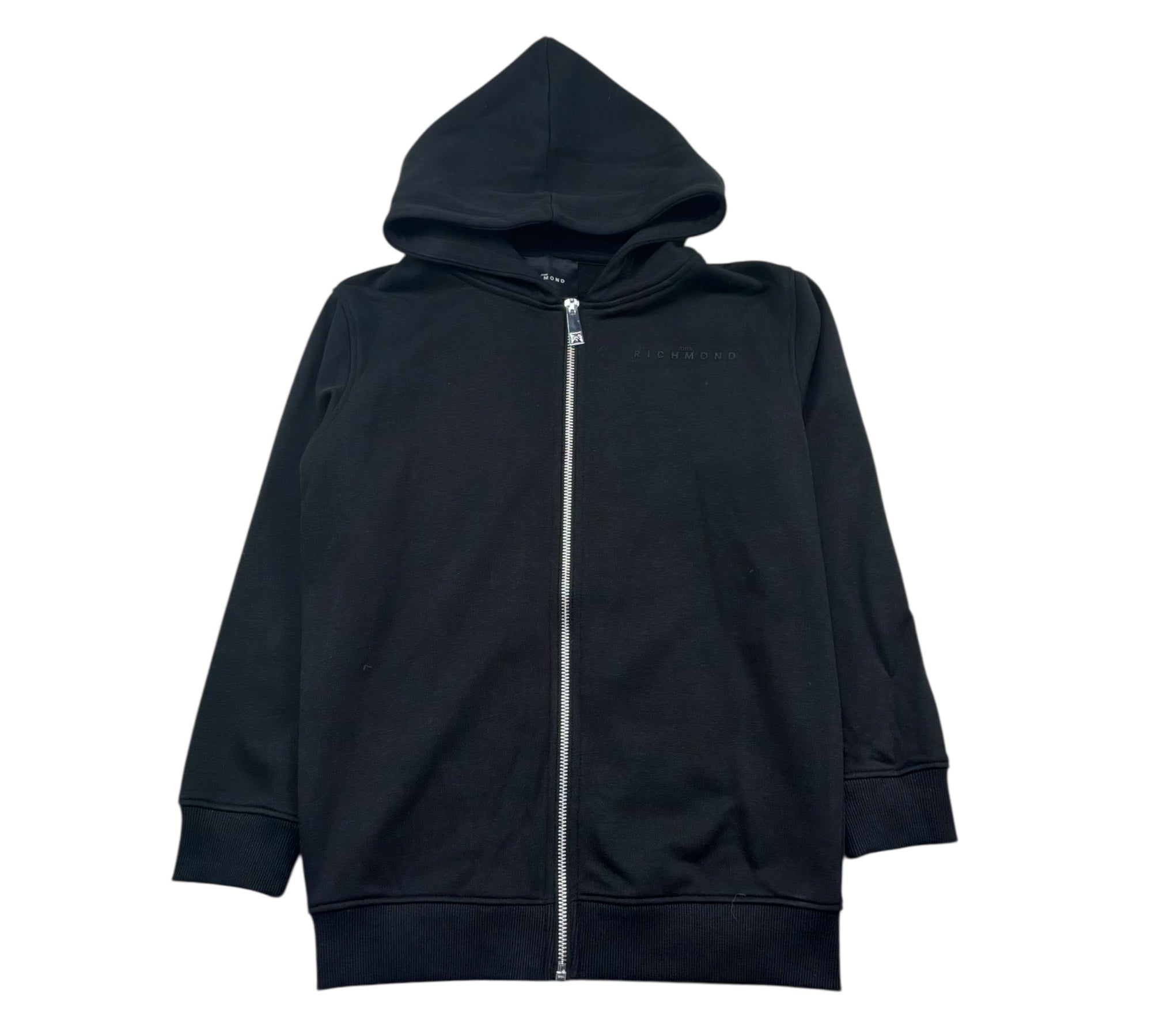 John Richmond Felpa con Zip E Cappuccio Tinta Unita per Bambino RGP26001FE NERO JOHN RICHMOND 