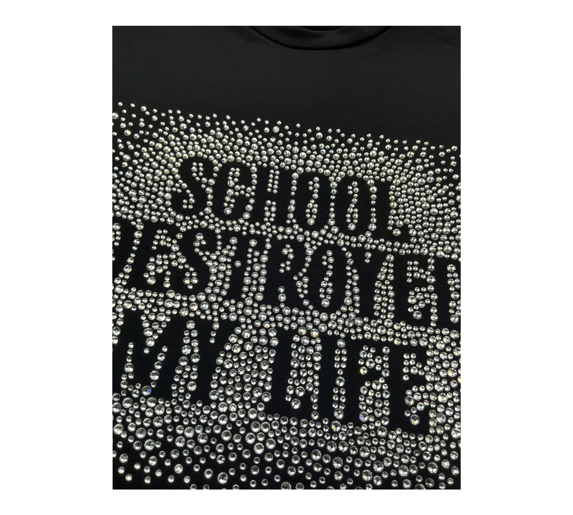 John Richmond T-Shirt Girocollo Tinta Unita con Brillantini per Bambina RGP26065TS NERO JOHN RICHMOND 