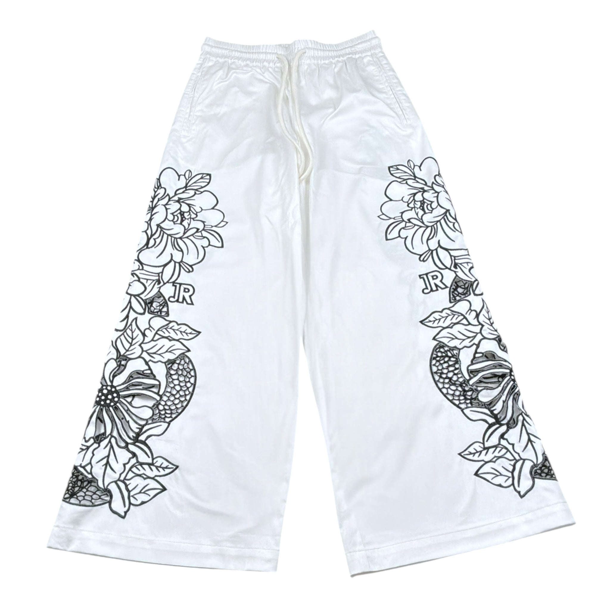 John Richmond Pantalone Modello A Palazzo Tinta Unita con Stampa per Bambina RGP26127PA BIANCO JOHN RICHMOND 