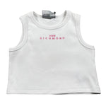 John Richmond Canotta Modello Crop Tinta Unita con Stampa per Bambina RGP26172CN BIANCO JOHN RICHMOND 