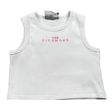 John Richmond Canotta Modello Crop Tinta Unita con Stampa per Bambina RGP26172CN BIANCO JOHN RICHMOND 