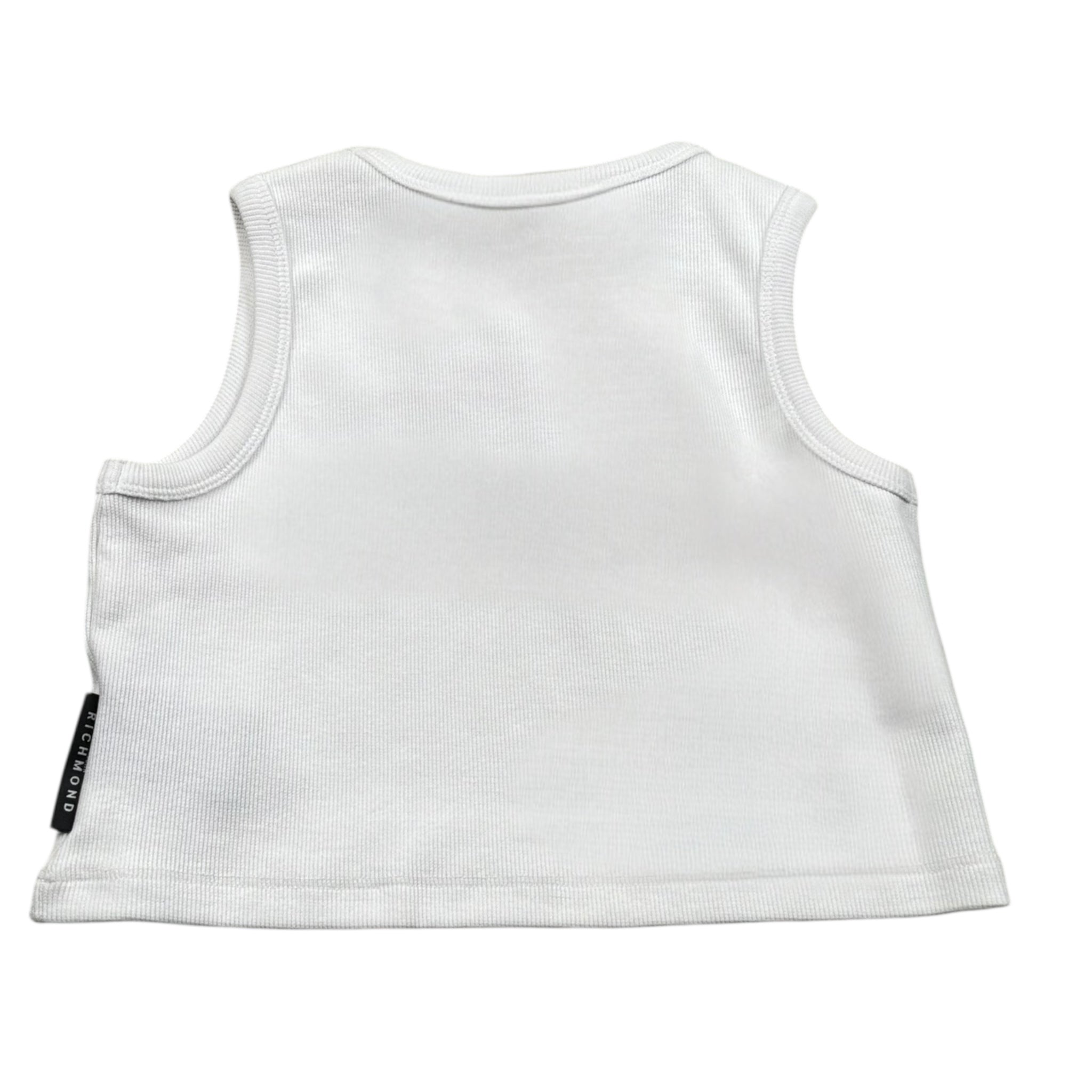 John Richmond Canotta Modello Crop Tinta Unita con Stampa per Bambina RGP26172CN BIANCO JOHN RICHMOND 