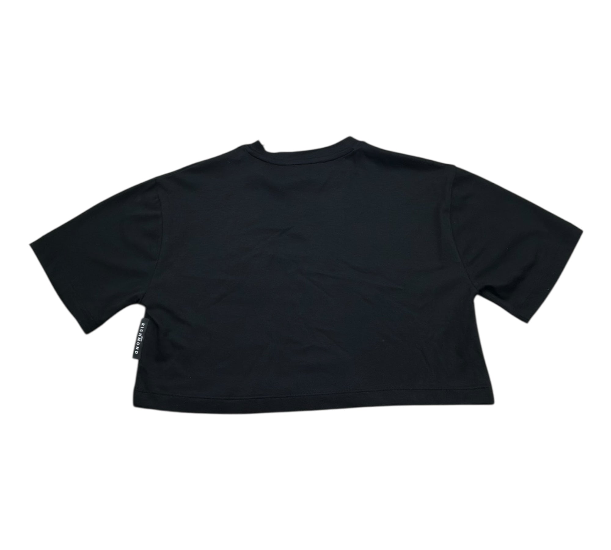 John Richmond T-Shirt Girocollo Tinta Unita con Brillantini per Bambina RGP26203TS NERO JOHN RICHMOND 