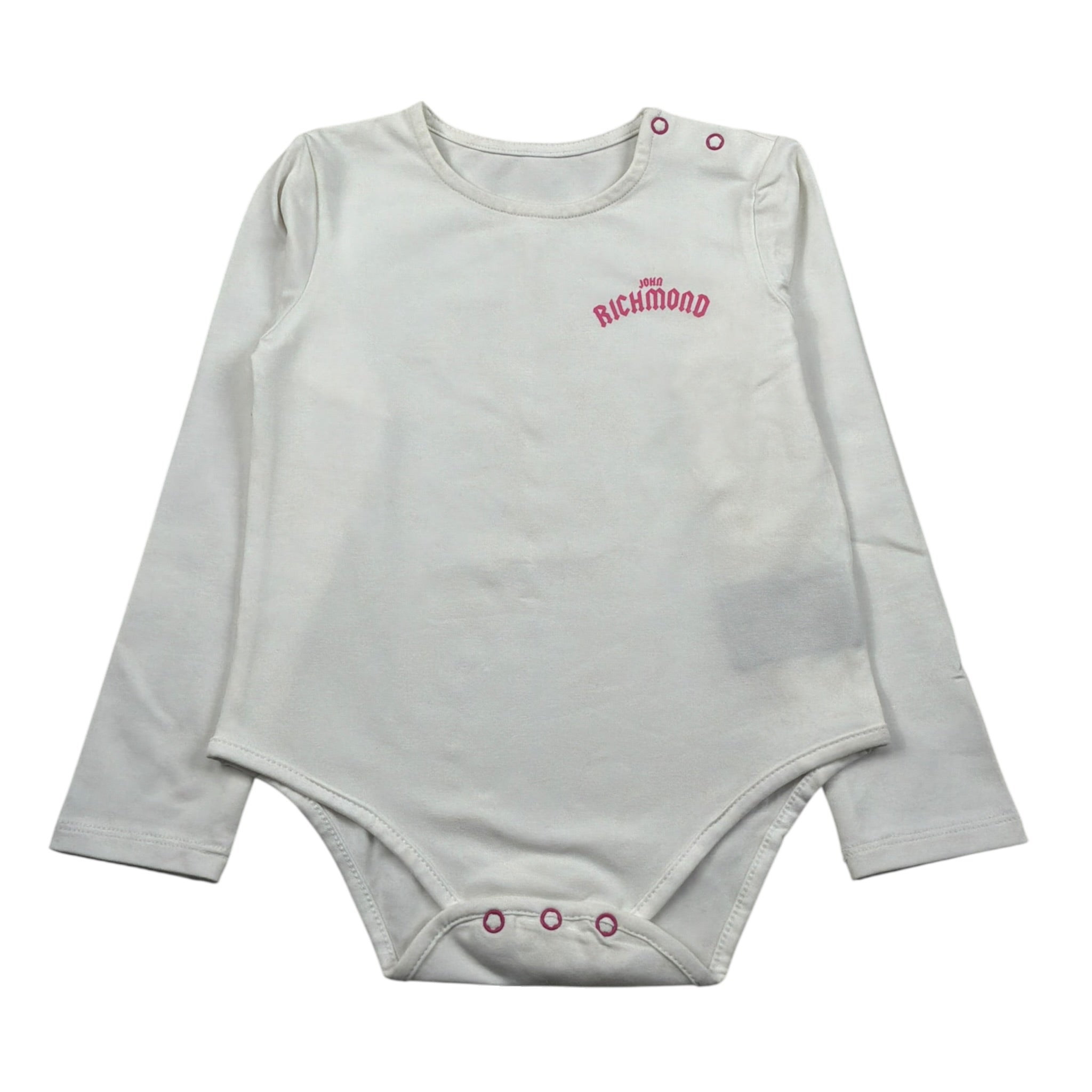 John Richmond Body Manica Lunga tinta unita con Logo Panna per Neonata RIA23096VEN PANNA JOHN RICHMOND 