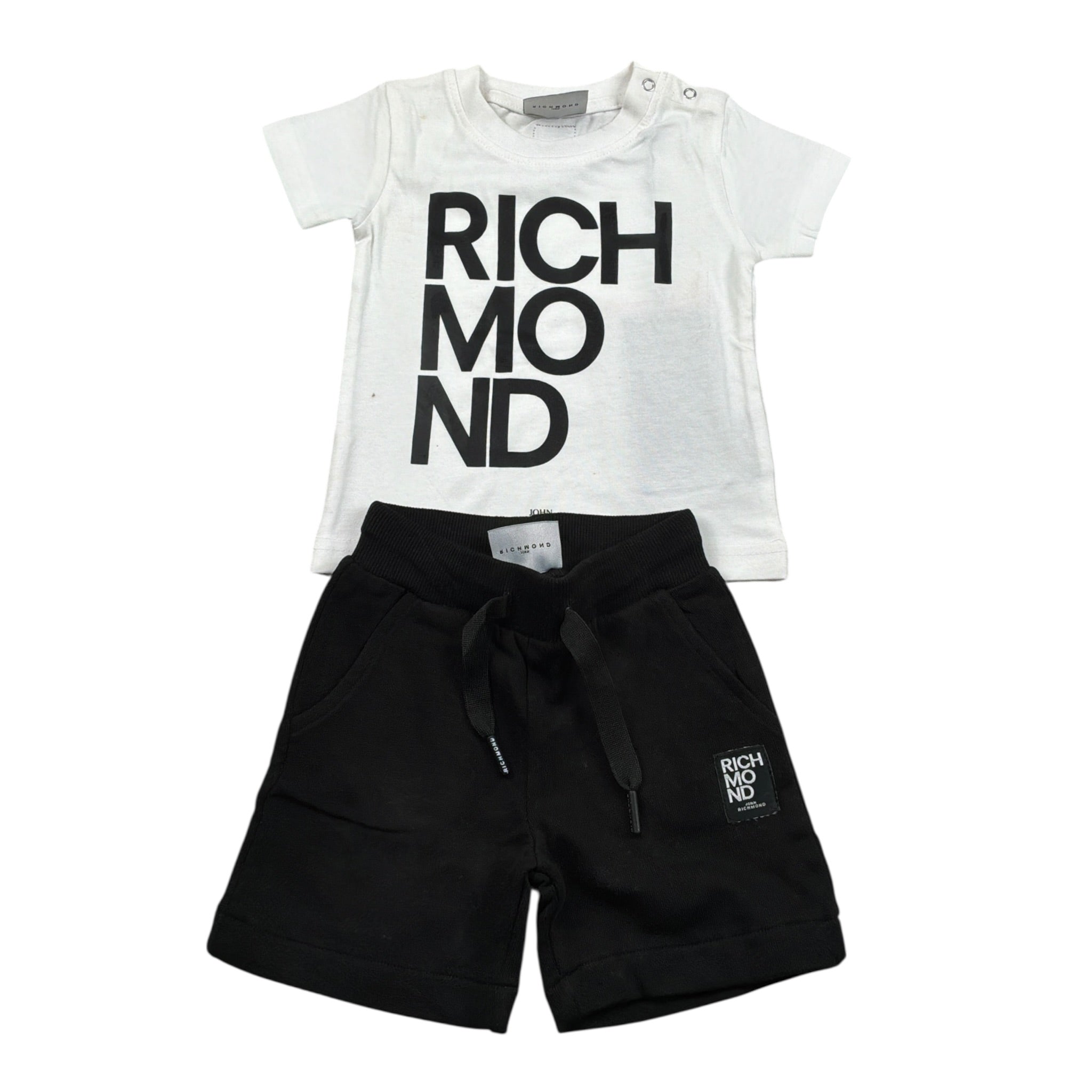 John Richmond Completo 2 Pezzi T-Shirt-Bermuda Bicolore Bianco/Nero per Neonato RIP22020TS BIANCO/NERO JOHN RICHMOND 